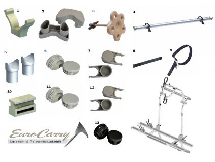 Náhradní díly pro nosič kol Euro-Carry www.vseprokaravan.cz