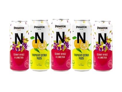 Nealkoholická sada nápojů Primátor 3x Černý rybíz, 2x citrus, www.vseprokaravan.cz