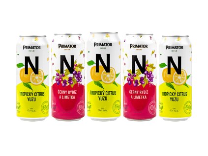 Nealkoholická sada nápojů Primátor 3x citrus, 2x černý rybíz a limetka, www.vseprokaravan.cz