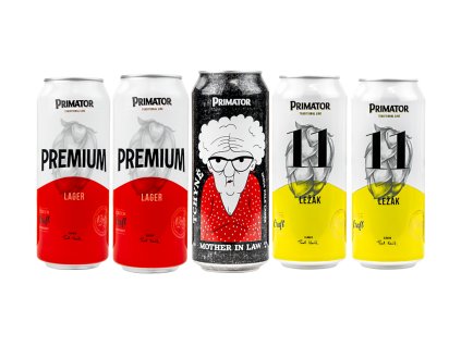 Alkoholická sada nápojů Primátor, 2x Premium světlý ležák a 11 Světlý ležák, 1x Tchyně India Pale Lager, www.vseprokaravan.cz