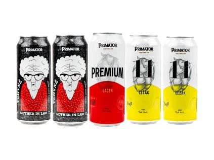 Alkoholická sada nápojů Primátor, 2x 11 Světlý ležák a Tchyně India Pale Lager , 1x  Premium světlý ležák, www.vseprokaravan.cz