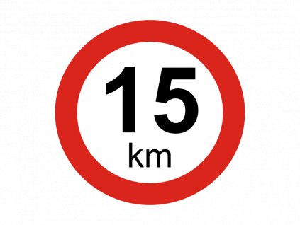 Rychlostní reflexní samolepka 15 km, www.vseprokaravan.cz