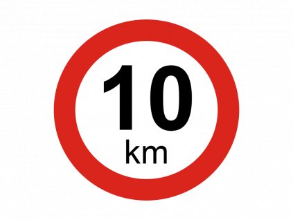 Rychlostní reflexní samolepka 10 km, www.vseprokaravan.cz