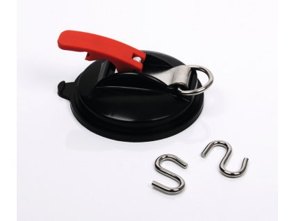 Přísavka s kroužkem + 2 S háčky, Ø 115 mm, Camp4, www.vseprokaravan.cz