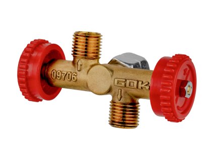 Plynová rozdvojka s uzávěry pro grily a topení, www.vseprokaravan.cz