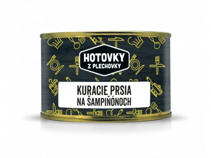 Kuřecí prsa na žampiónech z plechovky, www.vseprokaravan.cz