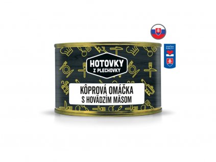 Koprová omáčka s hovězím masem z plechovky, www.vseprokaravan.cz