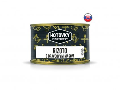 Rizoto s vepřovým masem v plechovce, www.vseprokaravan.cz
