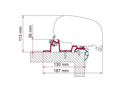 Adaptér pro Caravan Standart 340 pro Fiamma F80, www.vseprokaravan.cz