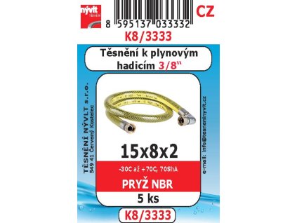SADA 3/8 těs. k plynovým hadicím 5ks NBR 15x8x2, www.vseprokaravan.cz