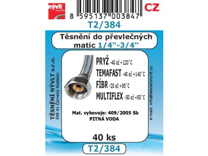 SADA 1/4"-3/4" těsnění převlečných matic MIX materiálů, www.vseprokaravan.cz
