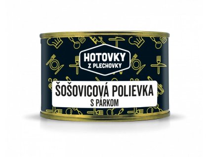 Čočková polévka s párkem v plechovce 400 ml, www.vseprokaravan.cz