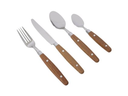 16dílná sada plastových příborů s imitací dřeva, Gimexwww.vseprokaravan.cz