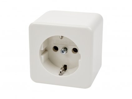 Povrchová zásuvka Schuko, bílá, B.BERKER , www.vseprokaravan.cz