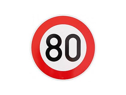 Rychlostní samolepka 80 km/h, průměr 200mm, REFLEXNÍ, www.vseprokaravan.cz