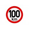 Rychlostní samolepka 100 km, průměr 150 mm, REFLEXNÍ, www.vseprokaravan.cz