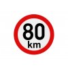 Rychlostní samolepka 80 km, průměr 150 mm, REFLEXNÍ, www.vseprokaravan.cz