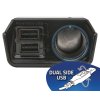 Pevný adaptér Select 12V + 2x USB 2400mA www.vseprokaravan.cz