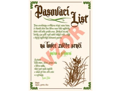 Pasovací list krém - zvěř srnčí A4