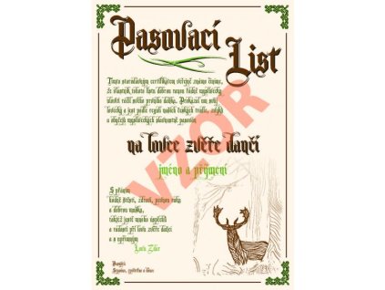 Pasovací list krém - zvěř dančí A3