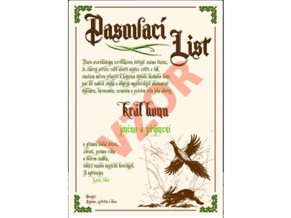 Pasovací list krém - Král honu A3