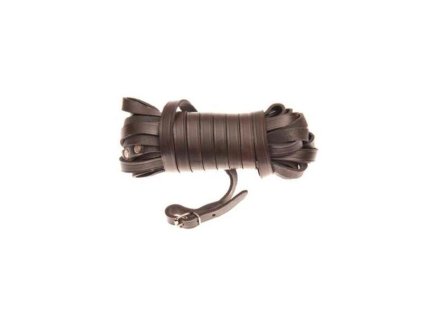 302 plocha barvarska snura ukoncena prezkou sire 14 mm hneda 6 m