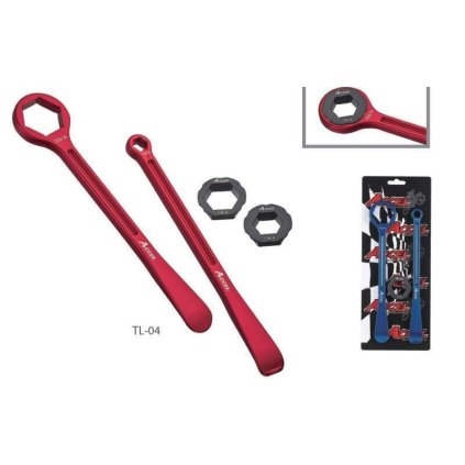 178308 accel sada montpaky 23 24cm alu7075 kovane s klicem 10 12 22 27 32 mm barva cerven