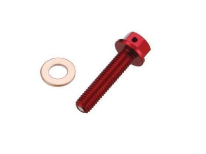 121985 accel vypustni sroub oleje honda crf 150 r 07 16 s magnetem barva cervena