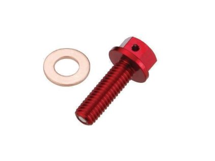 121988 accel vypustni sroub oleje honda crf 250r x 04 15 s magnetem barva cervena