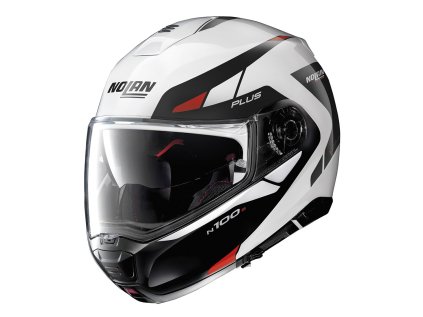 157181 1 moto helma nolan n100 5 plus milestone n com metal white 53 m