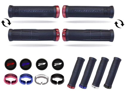 135854 progrip gripy pg995 atv jet ski mtb 22 22mm delka 120mm barva cerna s modrou konco