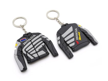 Přívěsek na klíče bunda Honda bílá