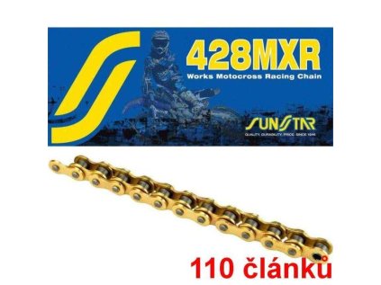 Sunstar řetěz 428MXR barva zlatá, 110 článků