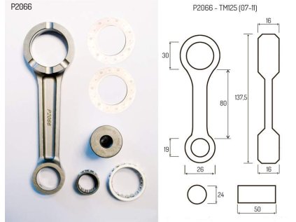 WOSSNER ojnice TM 125 07-11
