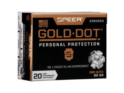 108836 1 naboj kulovy speer gold dot 380 auto 90gr hp