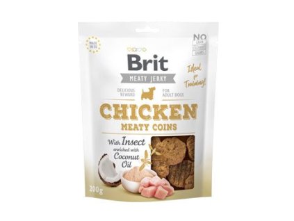 505041 brit jerky chicken with insect meaty coins 200g