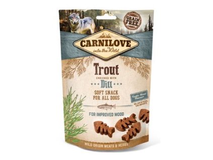 501564 carnilove dog semi moist snack trout dill 200g