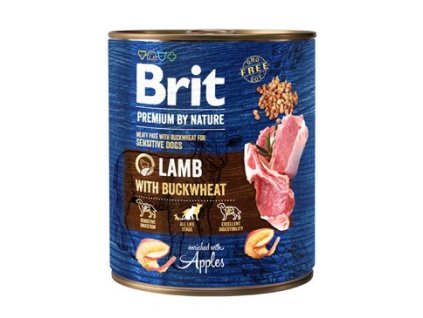 501570 brit premium dog by nature konz lamb buckwheat 800g