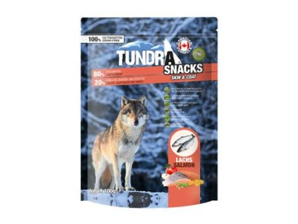 501390 tundra dog snack salmon skin coat 100g