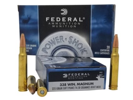 226687 naboj kulovy federal power shok 338 winmag 225gr 14 5g soft point