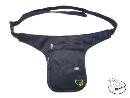 Bracco Bokovka, taška kolem pasu nebo ramen - srdce s tlapkou, zelená (Varianta Bracco Bokovka, taška kolem pasu nebo ramen - srdce s tlapkou, zelená)