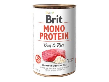 301809 brit dog konz mono protein beef brown rice 400g