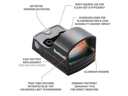 387561 1 kolimator bushnell rxs 100 1x25mm reflexni cerny