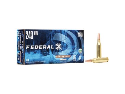 387342 1 naboj kulovy federal power shok 243 win 85gr copper hp