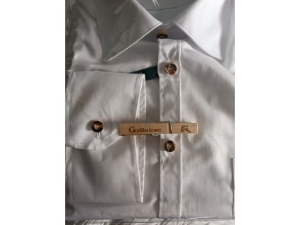 Bílá pánská košile slim fit, dlouhý rukáv (Velikost 37-38)