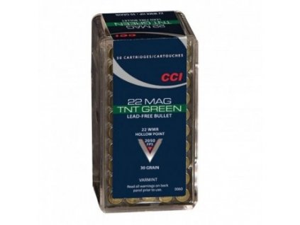 580512 naboj kulovy cci varmint tnt green 22 wmr 30gr tnt green hp