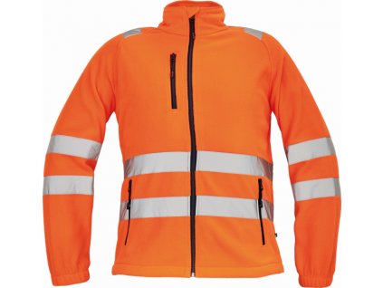 Pánská full Hi-Vis fleecová bunda ALMERIA oranžová L (Velikost 3XL)