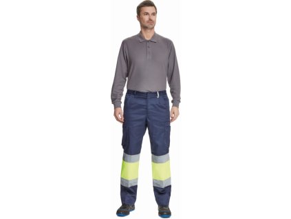 Pánské pracovní kalhoty BILBAO HI-VIS navy-žlutá 50 (Velikost 46)