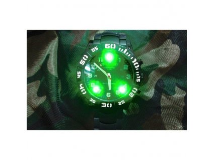 601926 hodinky ledwave military watch night eyes modre led