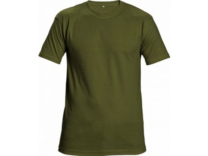 Bavlněné lahv.zelené tričko TEESTA s krátkým rukávem M (Velikost 3XL)